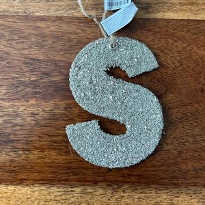 Pottery Barn Vintage German Silver Glitter initial letter “S” NEW WITH TAGS NWT